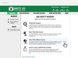 Add various types of safety incidents and hazards where employees could get hurt to our workplace safety software