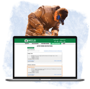Enter work restrictions into Safety 101's workplace software to receive email notifications on status change and download a supervisor restrictions safety report